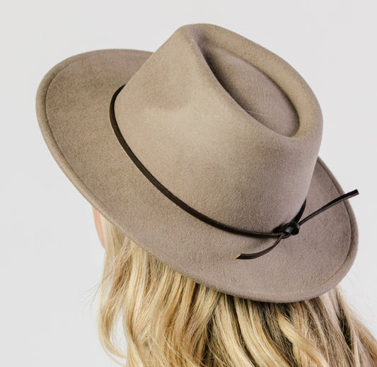 Rigon Leura Wool Felt Fedora Mushroom | Women's Hats | Gretel Lane