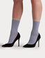 Lina Fine Stripe Crew Sock (Charcoal)