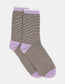 Levante Lina Fine Stripe Cotton Crew Sock in Espresso | Women's Socks | Gretel Lane
