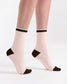 Levante Lina Fine Stripe Cotton Crew Sock in Rosette | Women's Socks | Gretel Lane
