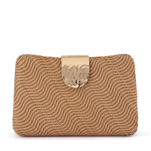 Lindy Natural Woven Clutch Bag | Women's Olga Berg | Gretel Lane