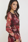 Among the Brave Location Mesh Boatneck Maxi Dress in Chocolate/Red Floral | Women's Dresses | Gretel Lane