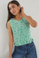 Lonely Shirred Shell Top (Green Stripe)