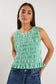 Lonely Shirred Shell Top (Green Stripe)