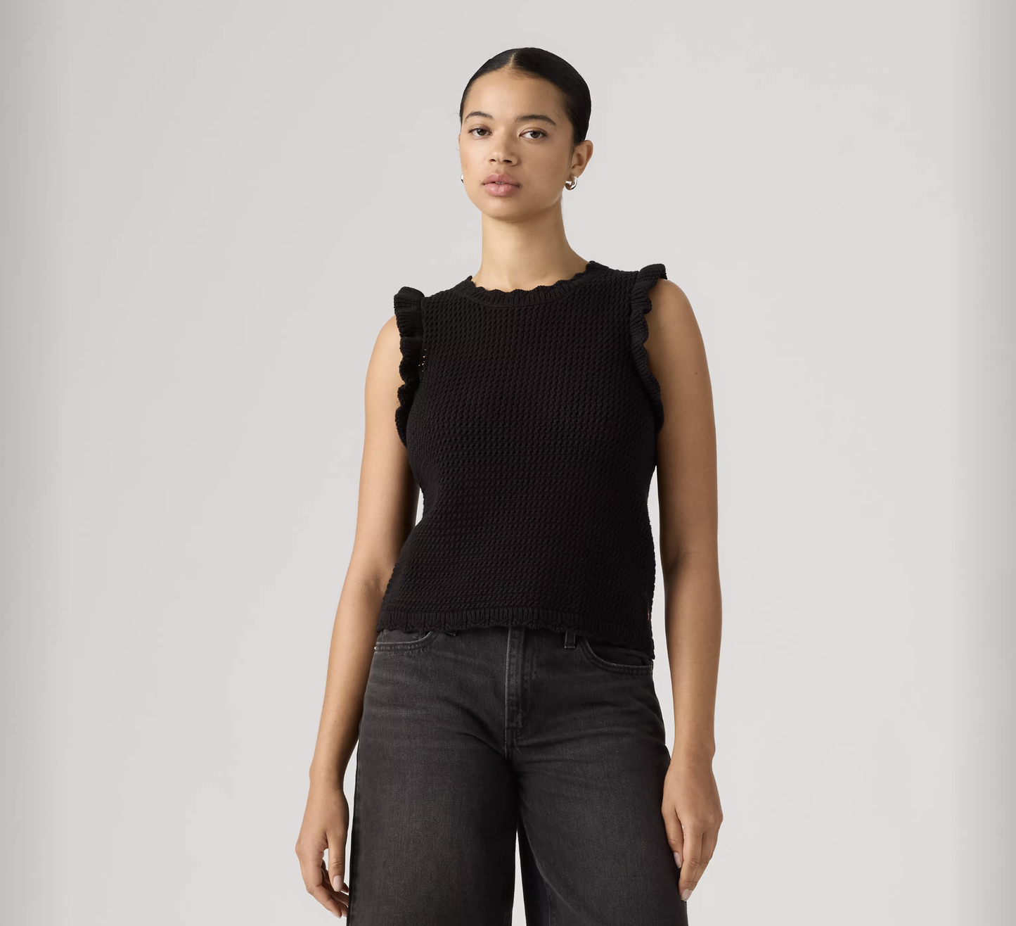 Levi Lulu Flutter Sleeve Sweater Tank Anthracite Night | Women's Clothing | Gretel Lane