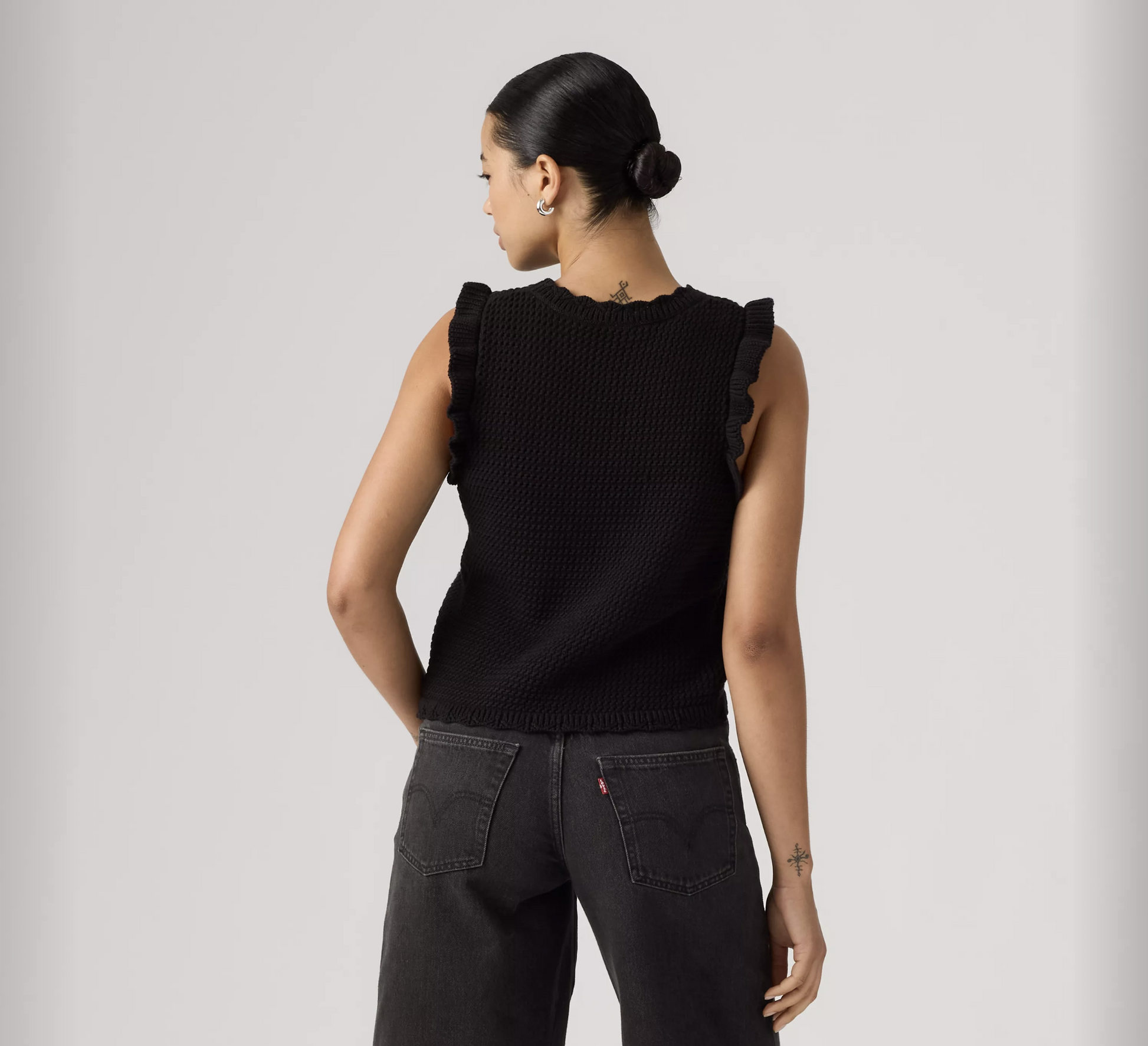 Levi Lulu Flutter Sleeve Sweater Tank Anthracite Night | Women's Clothing | Gretel Lane