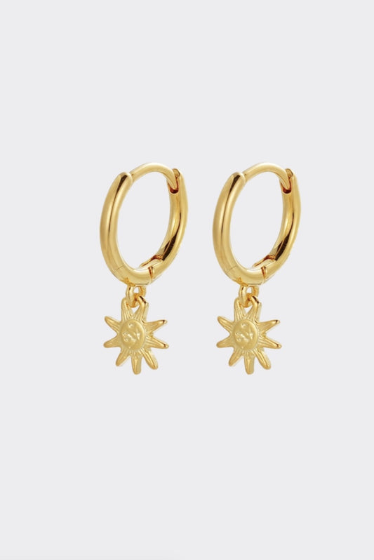 Zafino Luna Small Sun Huggie Earrings Gold | Women's Jewellery | Gretel Lane