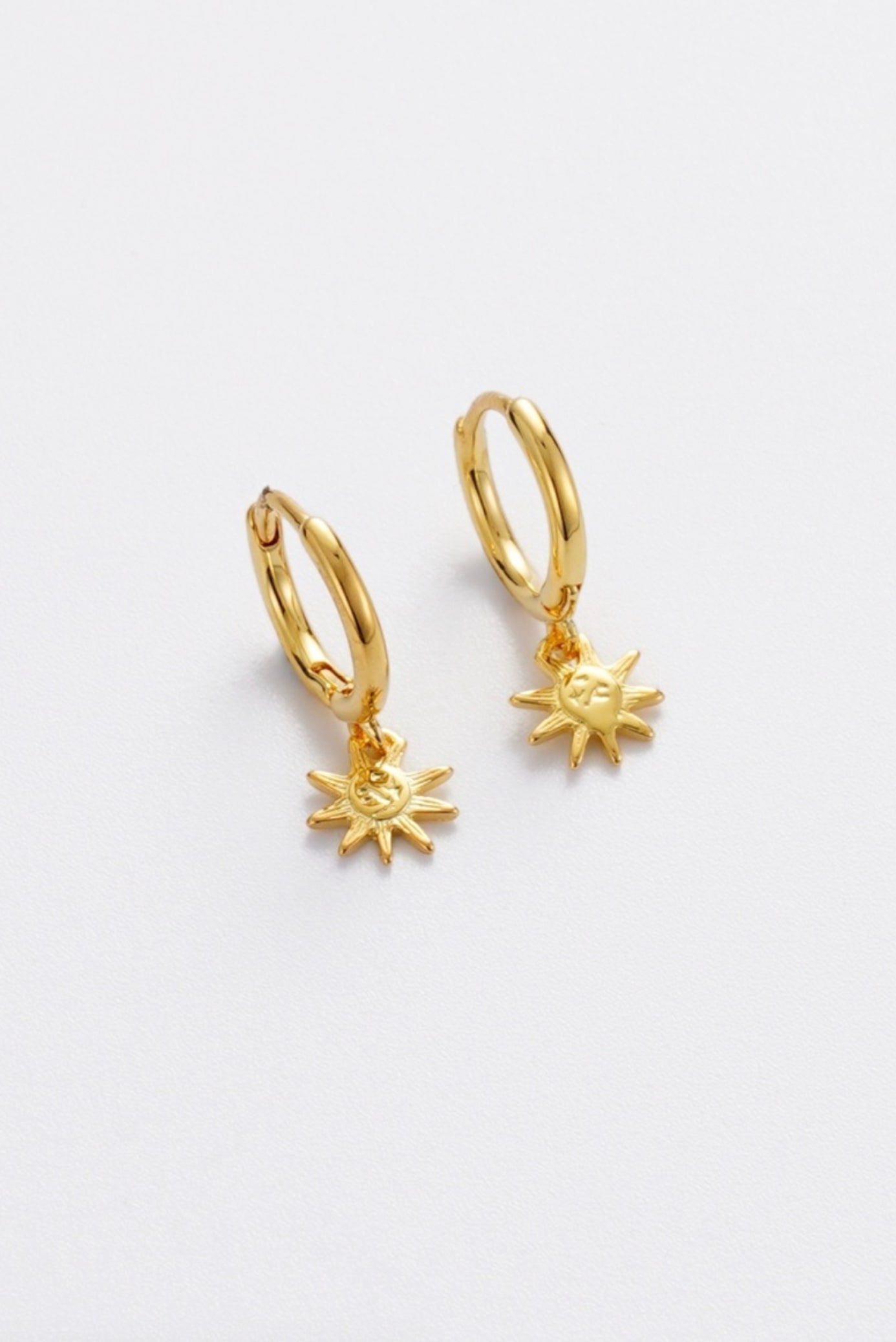 Zafino Luna Small Sun Huggie Earrings Gold | Women's Jewellery | Gretel Lane