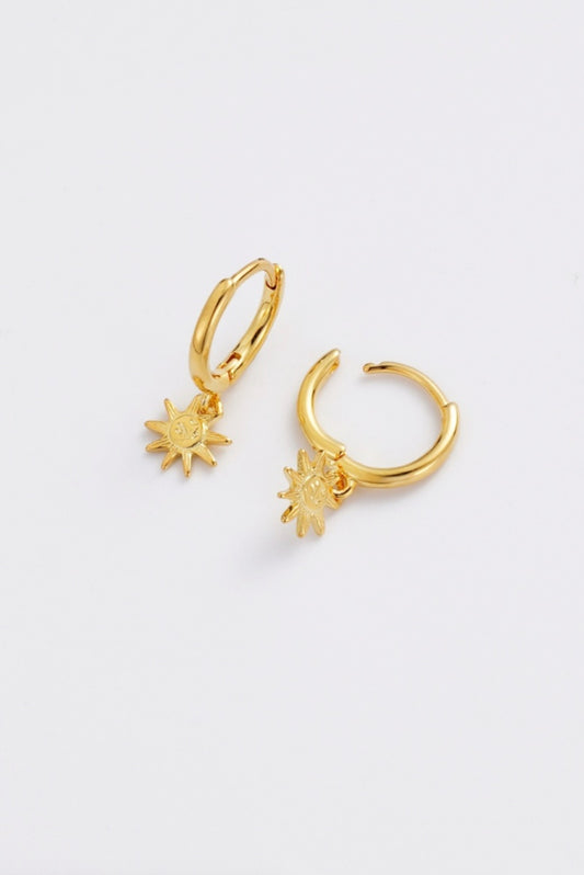 Zafino Luna Small Sun Huggie Earrings Gold | Women's Jewellery | Gretel Lane