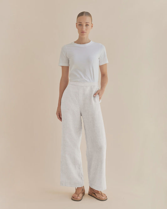 Mabel Linen Pant (White)