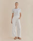 Mabel Linen Pant (White)