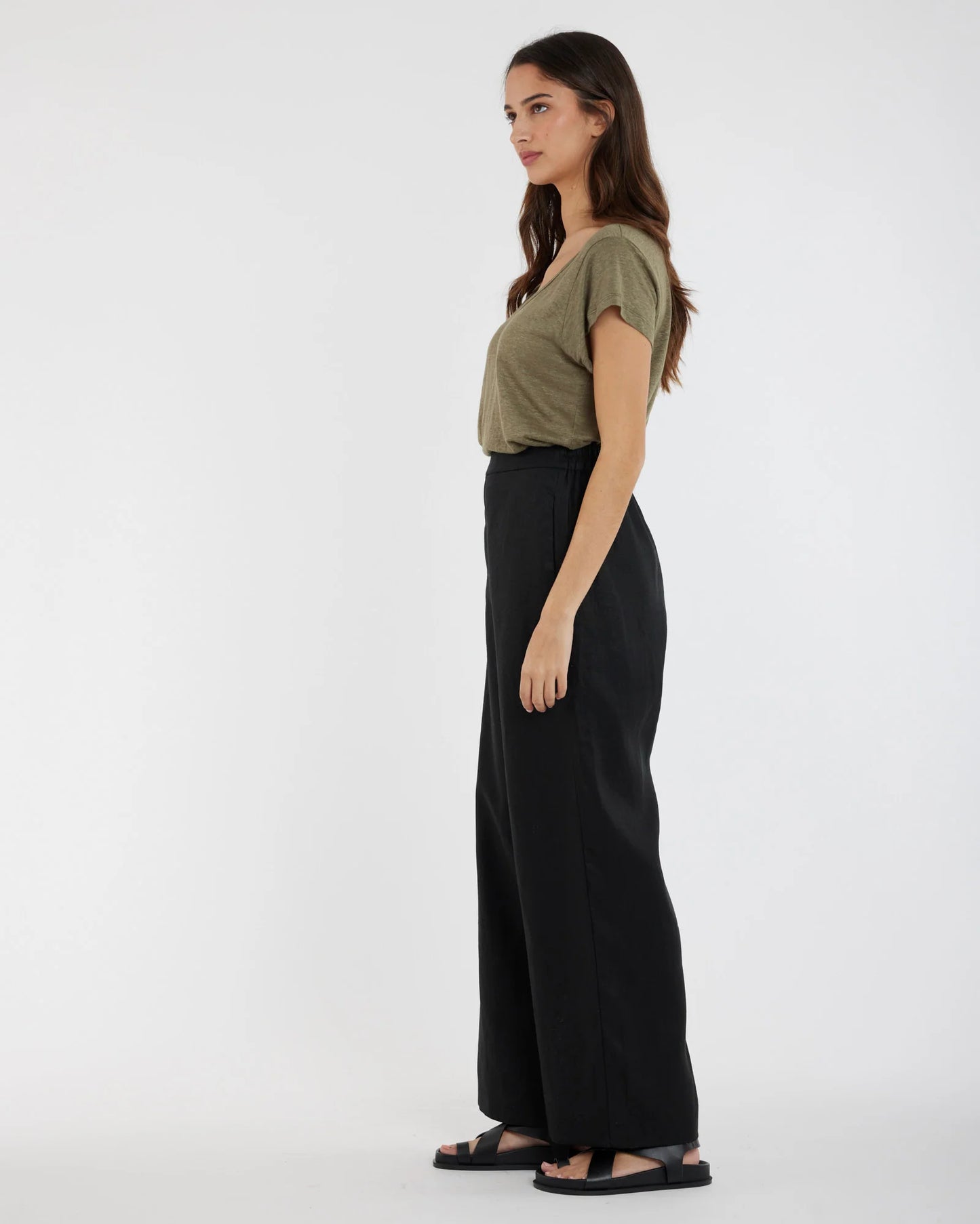 Mabel Linen Pant (Black)