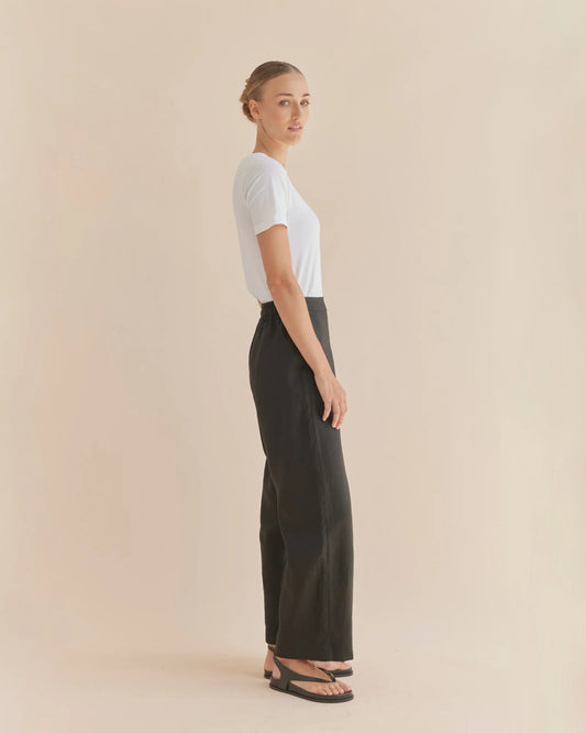 Mabel Linen Pant (Black)