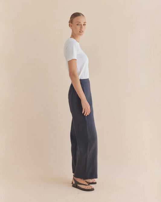Mabel Linen Pant (Navy)