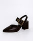Chocolate Leather Heel with Gold Buckle | Gretel Lane
