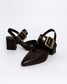 Chocolate Leather Heel with Gold Buckle | Gretel Lane