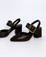 Chocolate Leather Heel with Gold Buckle | Gretel Lane