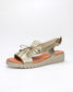 Women's Gold Leather Sandal with Bow | Gretel Lane