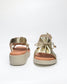 Women's Gold Leather Sandal with Bow | Gretel Lane