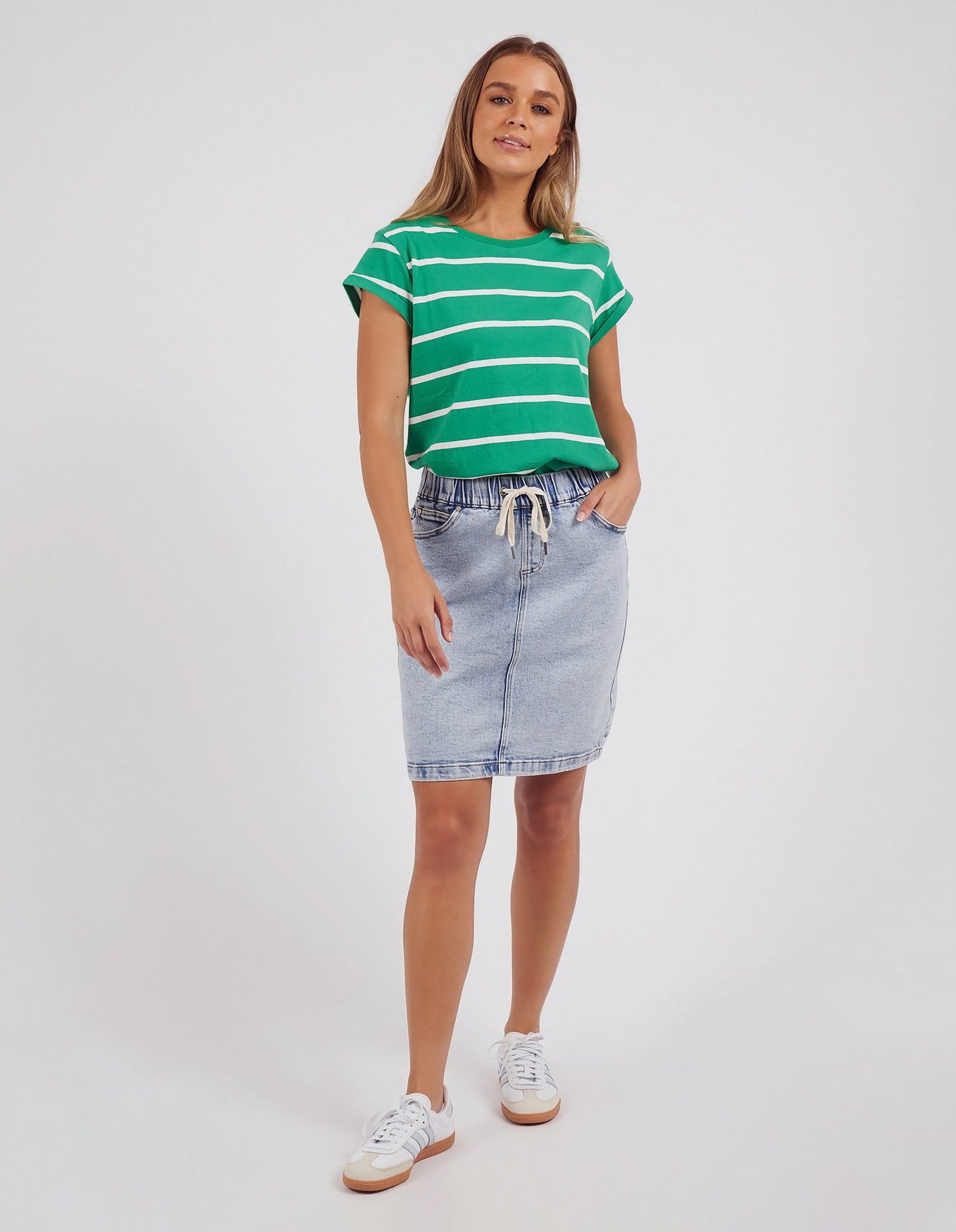 Manly Stripe Tee (Green/White Stripe)