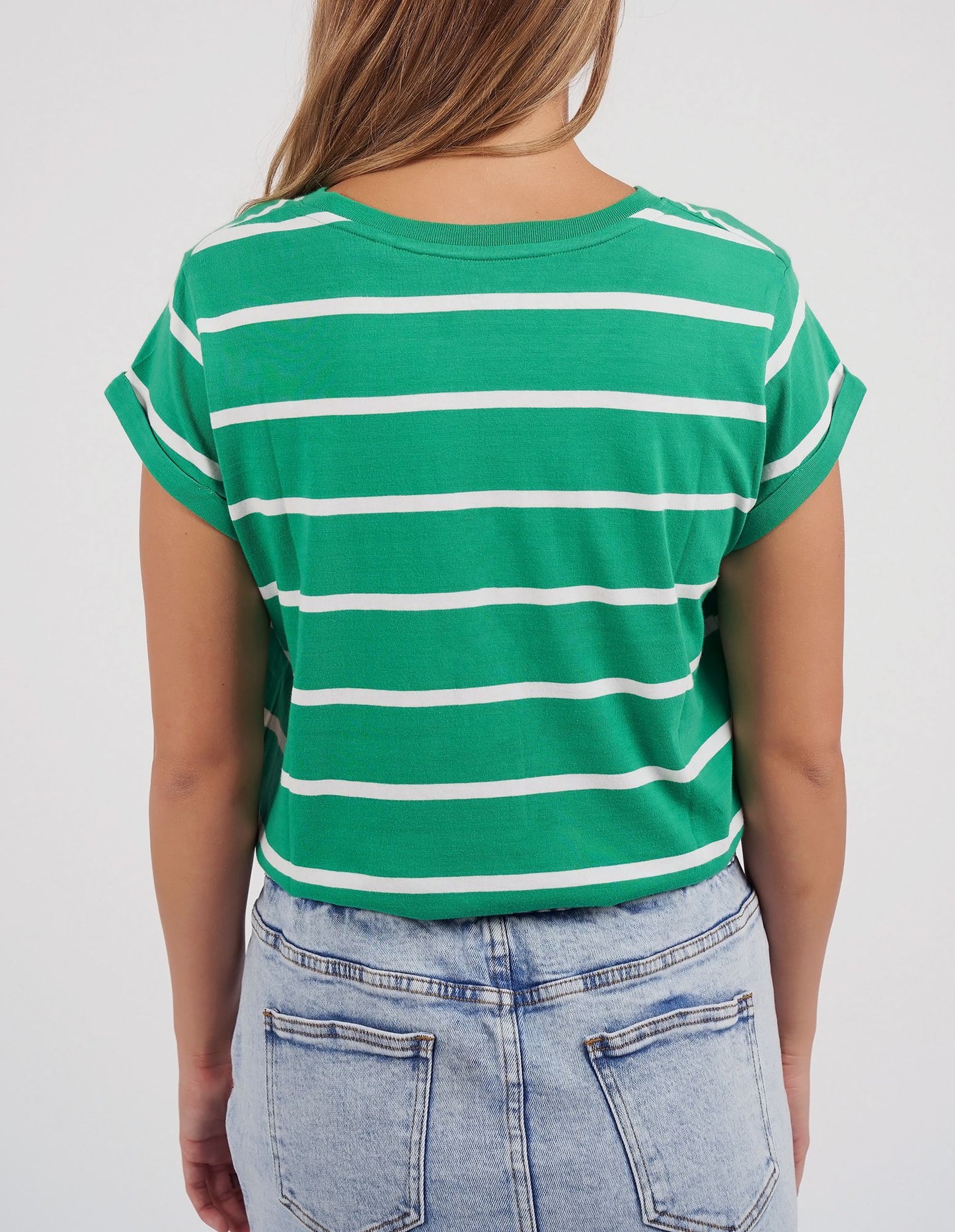 Manly Stripe Tee (Green/White Stripe)