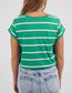 Manly Stripe Tee (Green/White Stripe)