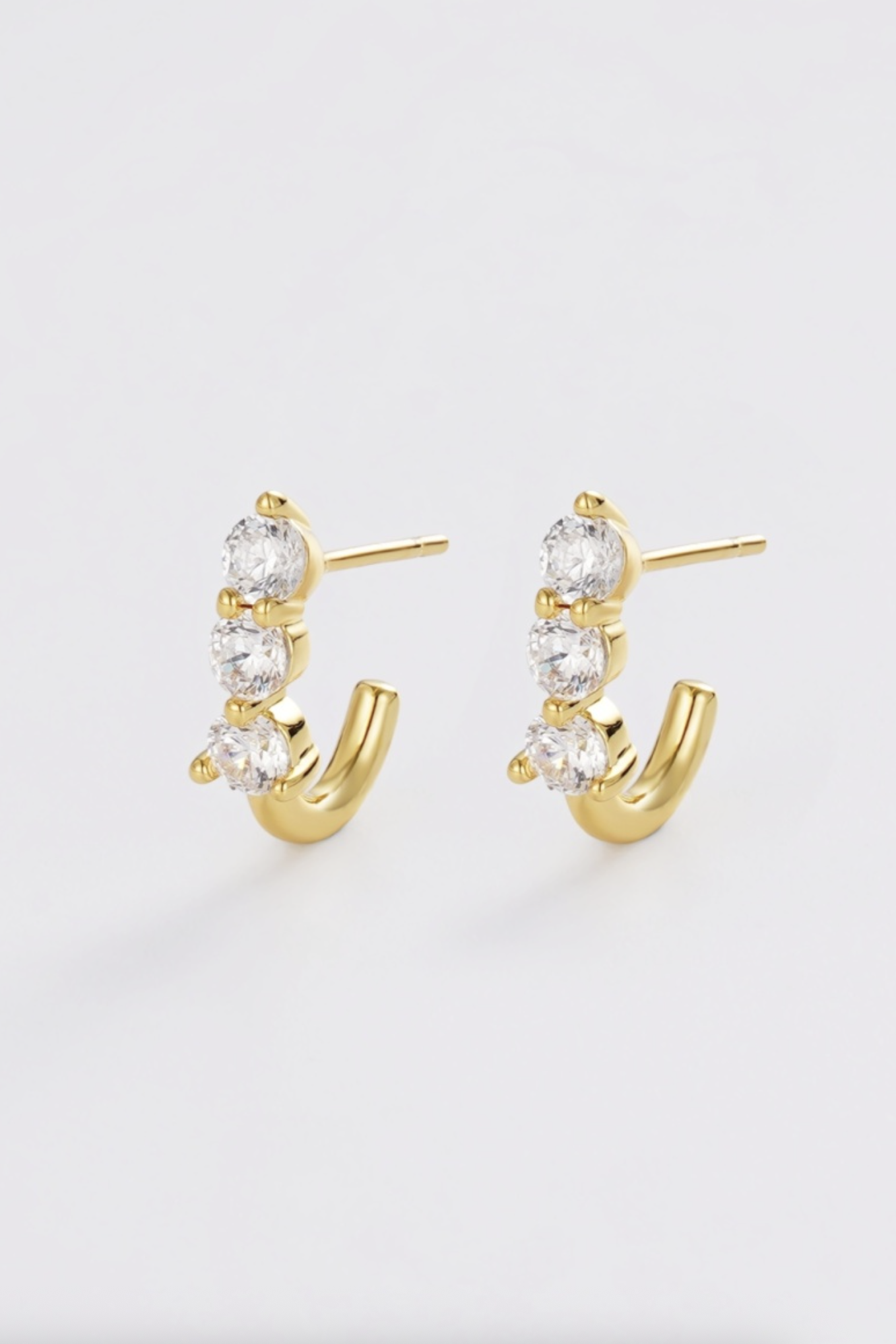 Zafino Mara Crystal Huggie Earrings Gold | Women's Gold Earrings | Gretel Lane