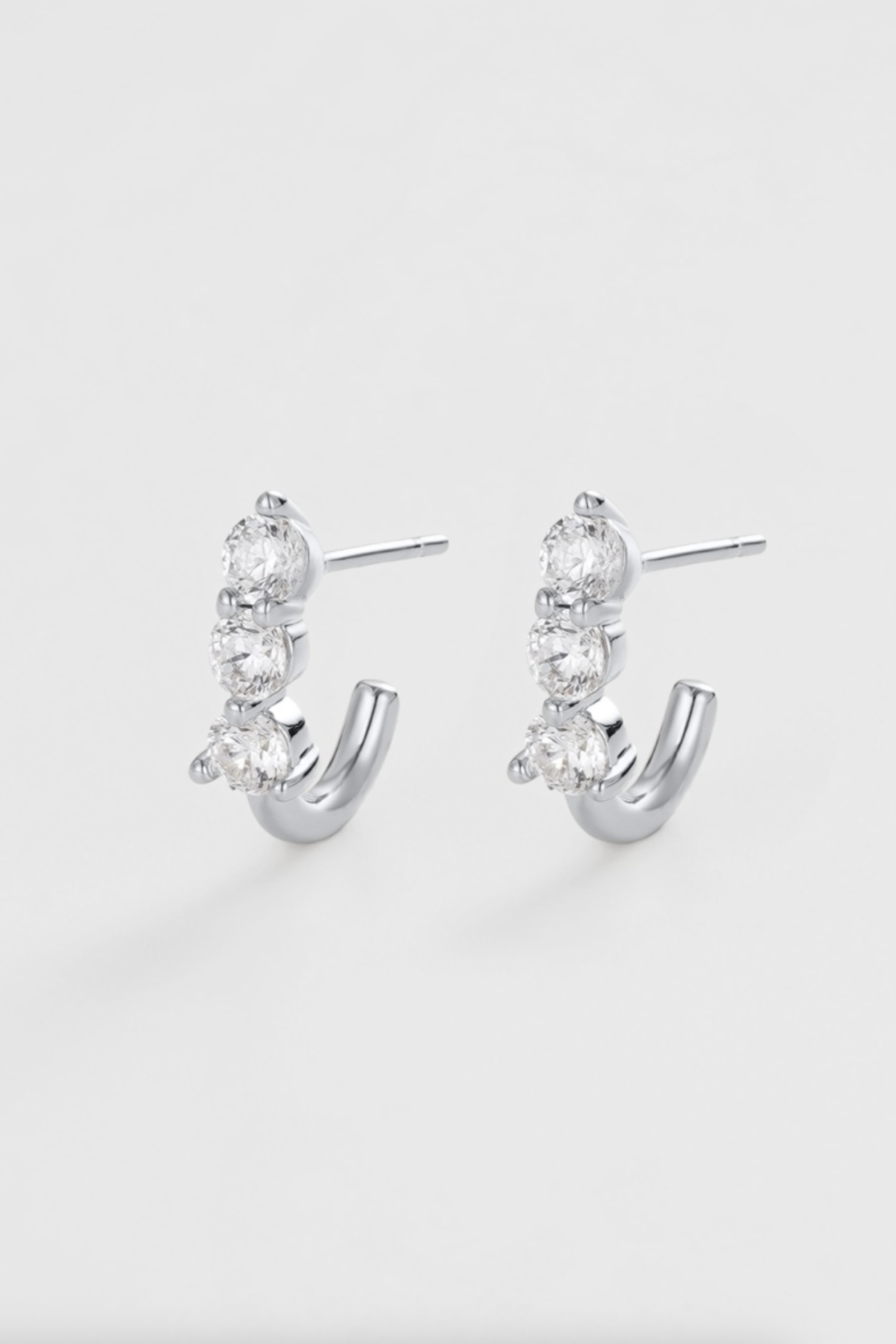 Zafino Mara Crystal Huggie Earrings Silver | Women's Jewellery | Gretel Lane