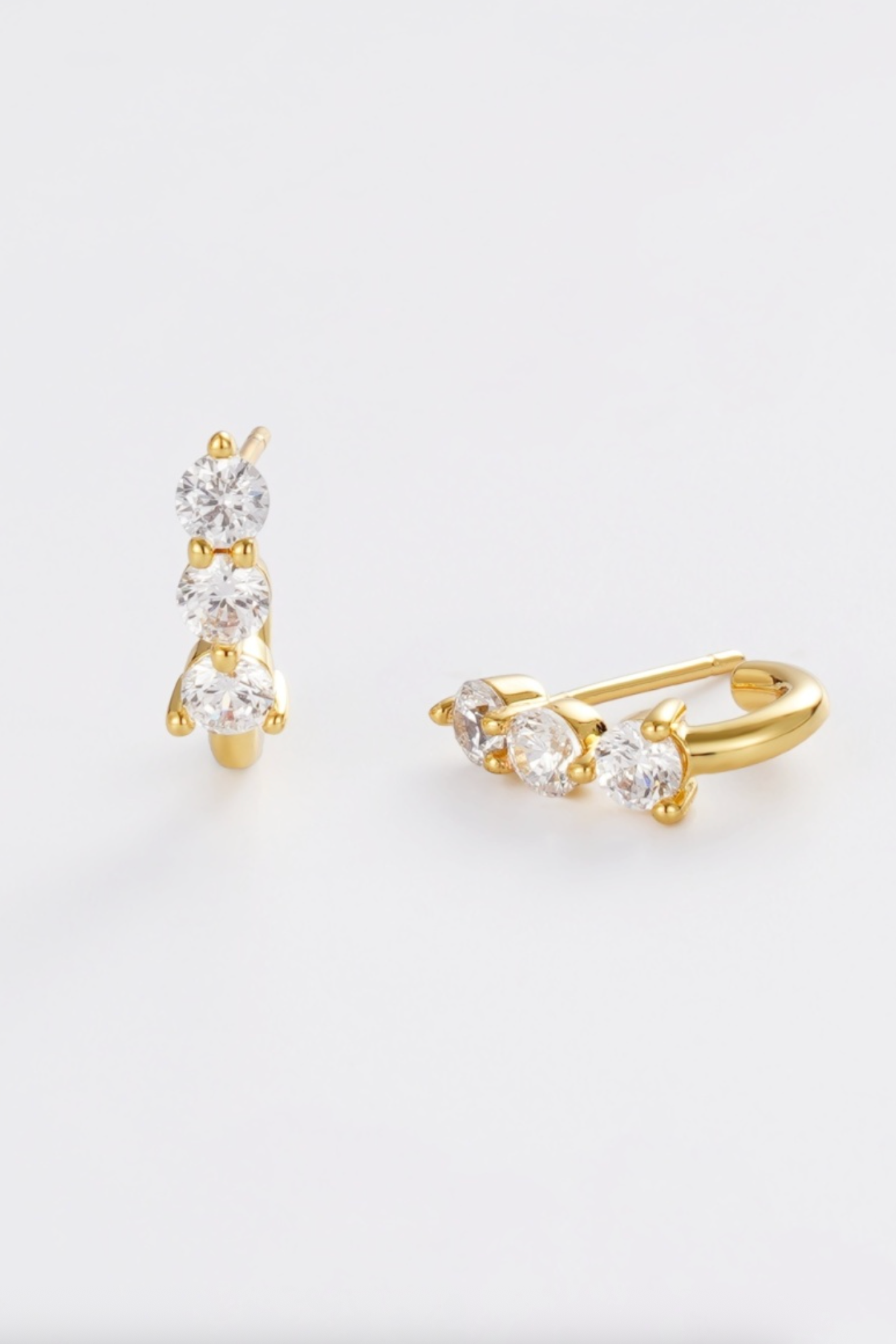 Zafino Mara Crystal Huggie Earrings Gold | Women's Gold Earrings | Gretel Lane