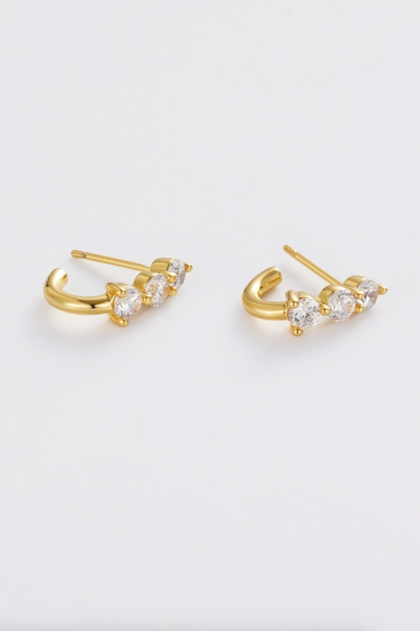 Zafino Mara Crystal Huggie Earrings Gold | Women's Gold Earrings | Gretel Lane