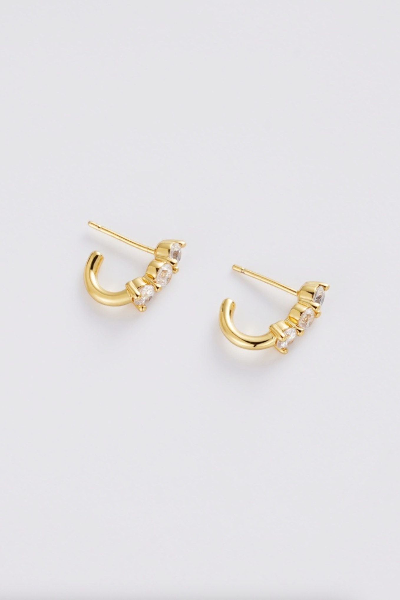 Zafino Mara Crystal Huggie Earrings Gold | Women's Gold Earrings | Gretel Lane
