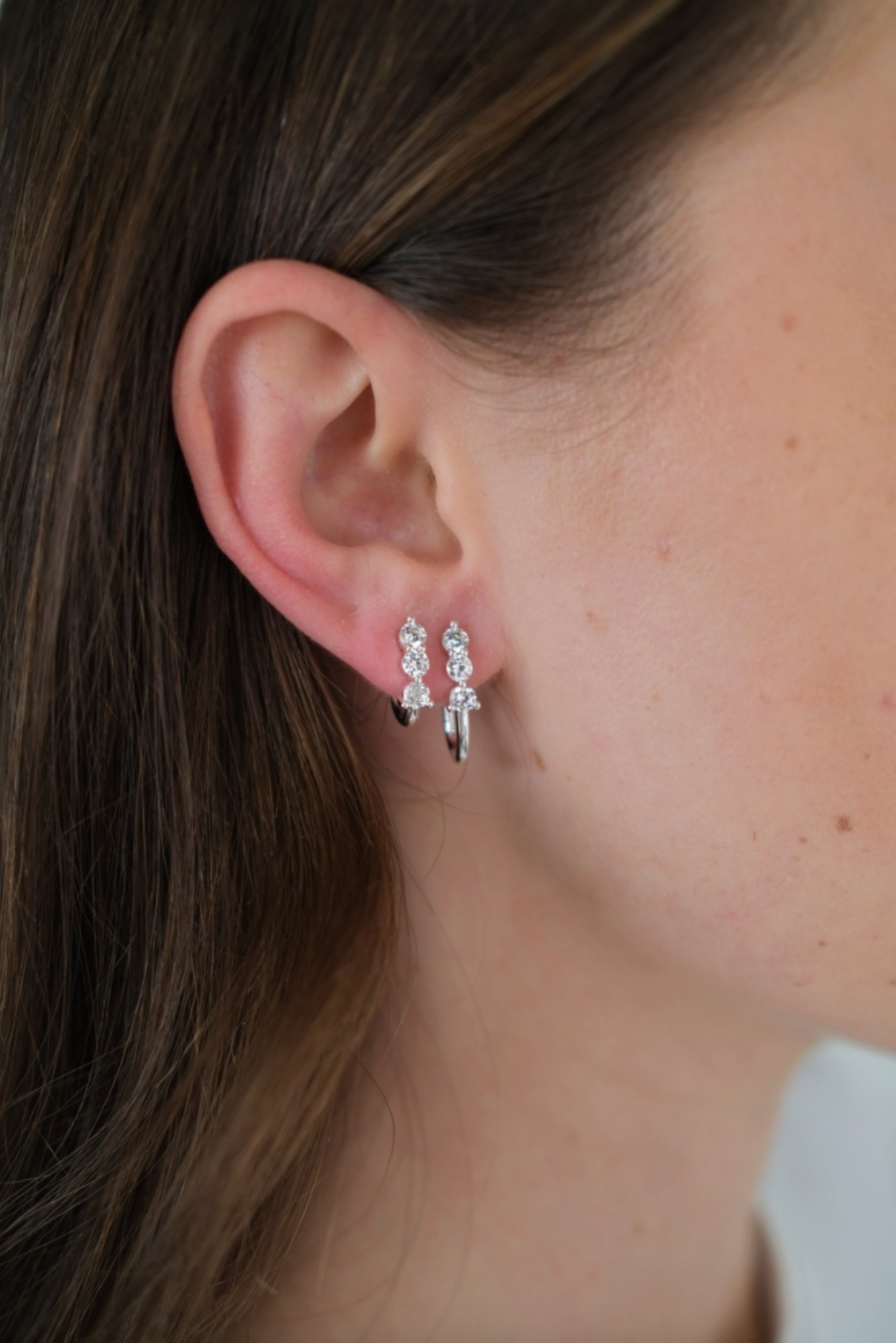 Zafino Mara Crystal Huggie Earrings Silver | Women's Jewellery | Gretel Lane