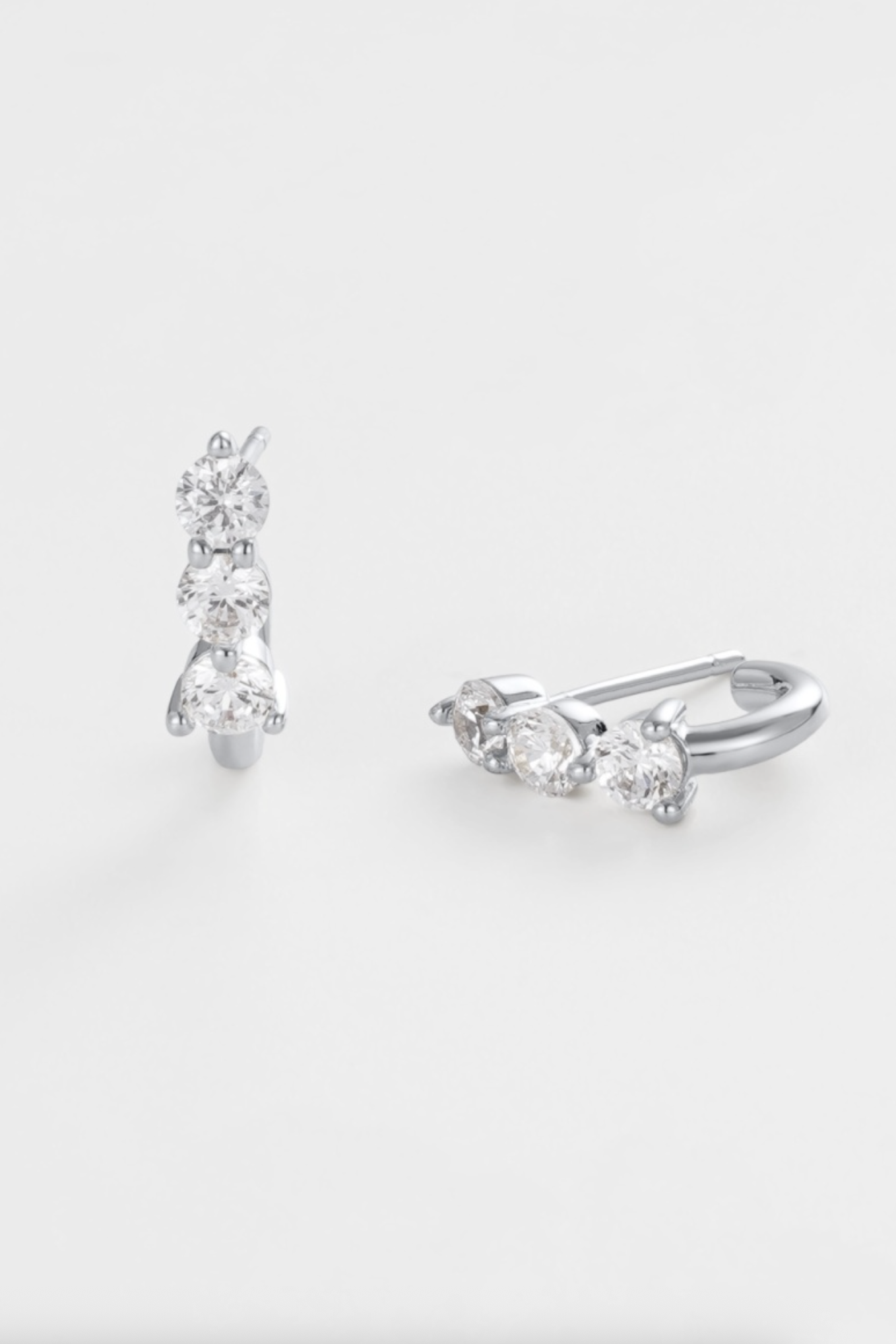 Zafino Mara Crystal Huggie Earrings Silver | Women's Jewellery | Gretel Lane