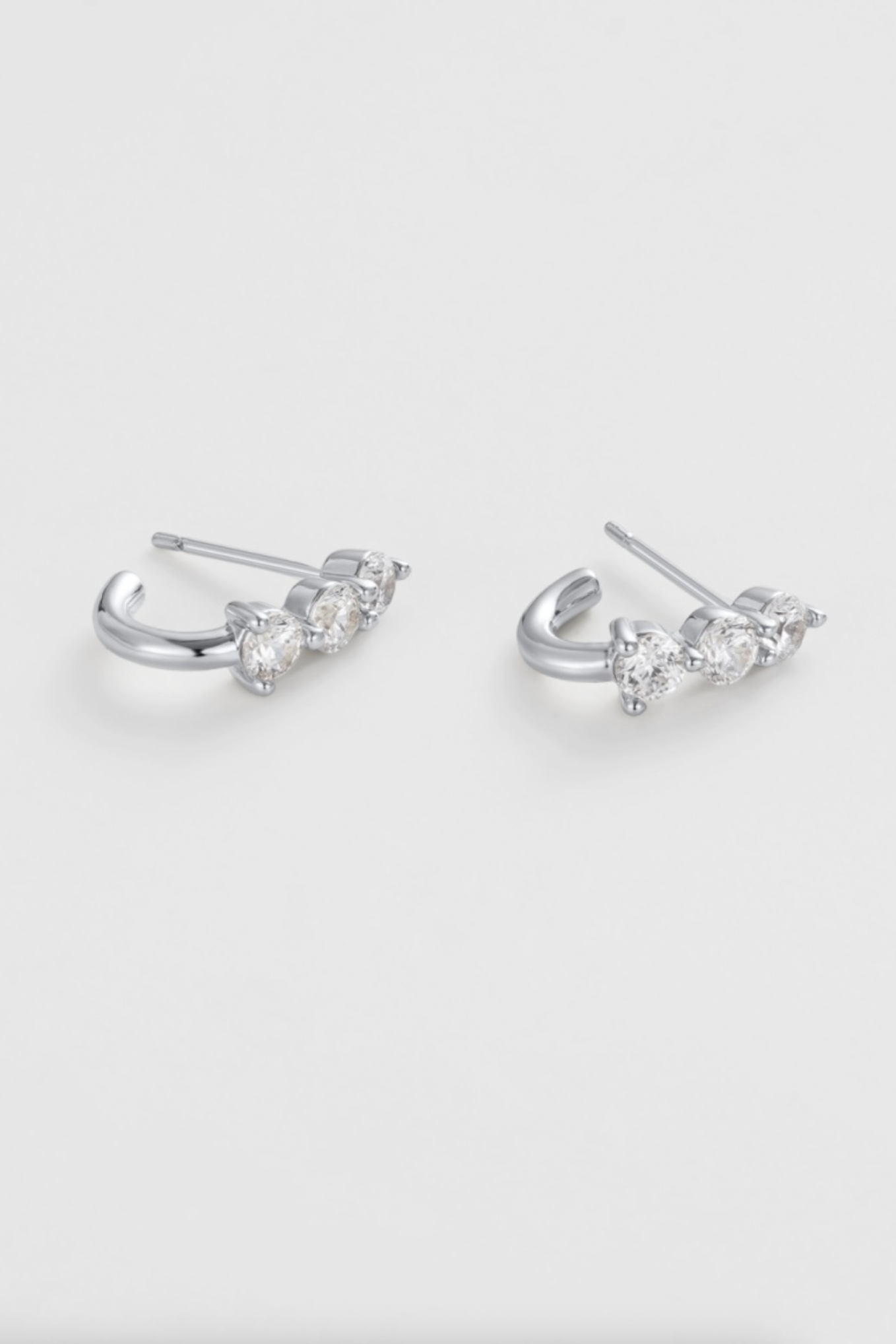 Zafino Mara Crystal Huggie Earrings Silver | Women's Jewellery | Gretel Lane