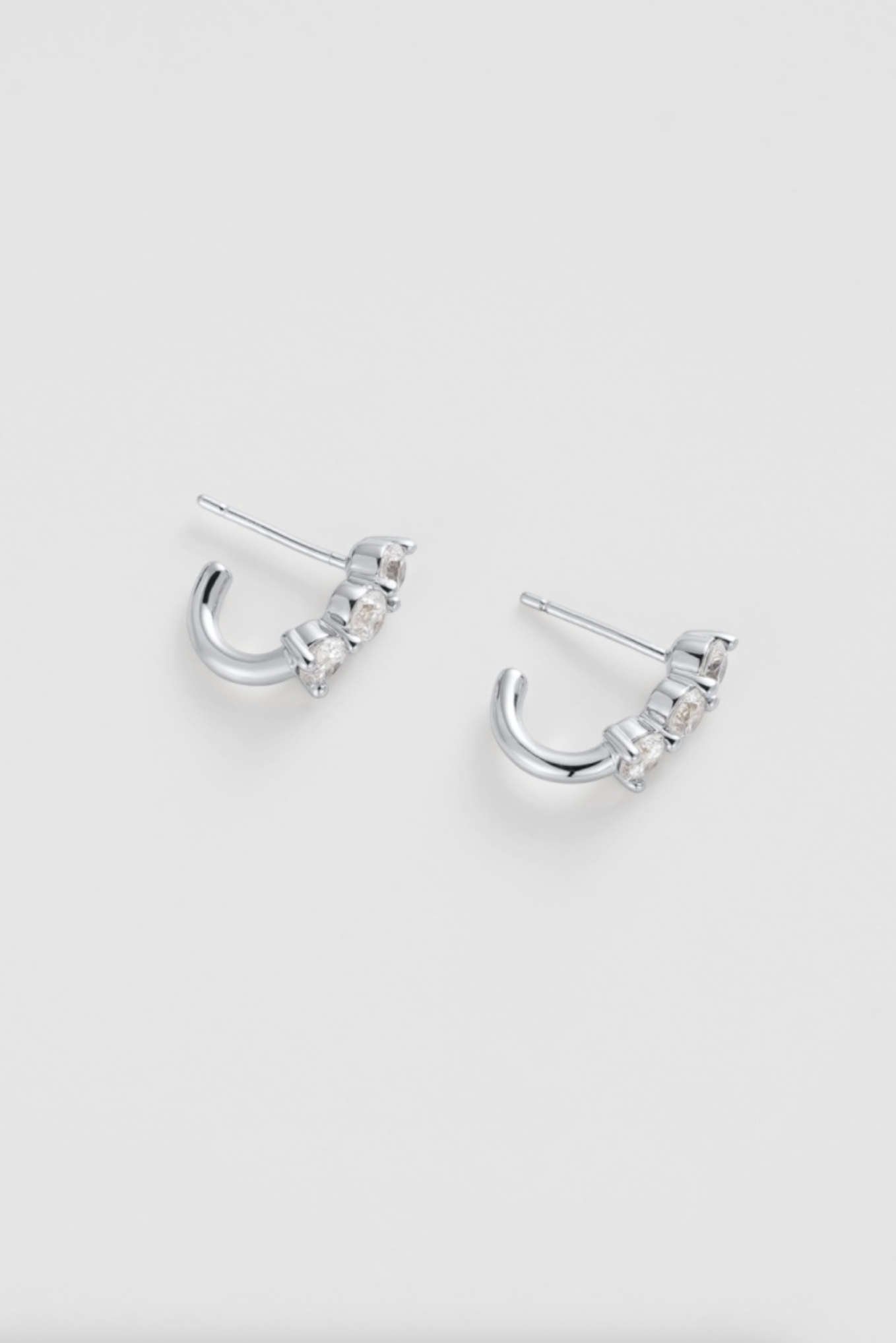 Zafino Mara Crystal Huggie Earrings Silver | Women's Jewellery | Gretel Lane