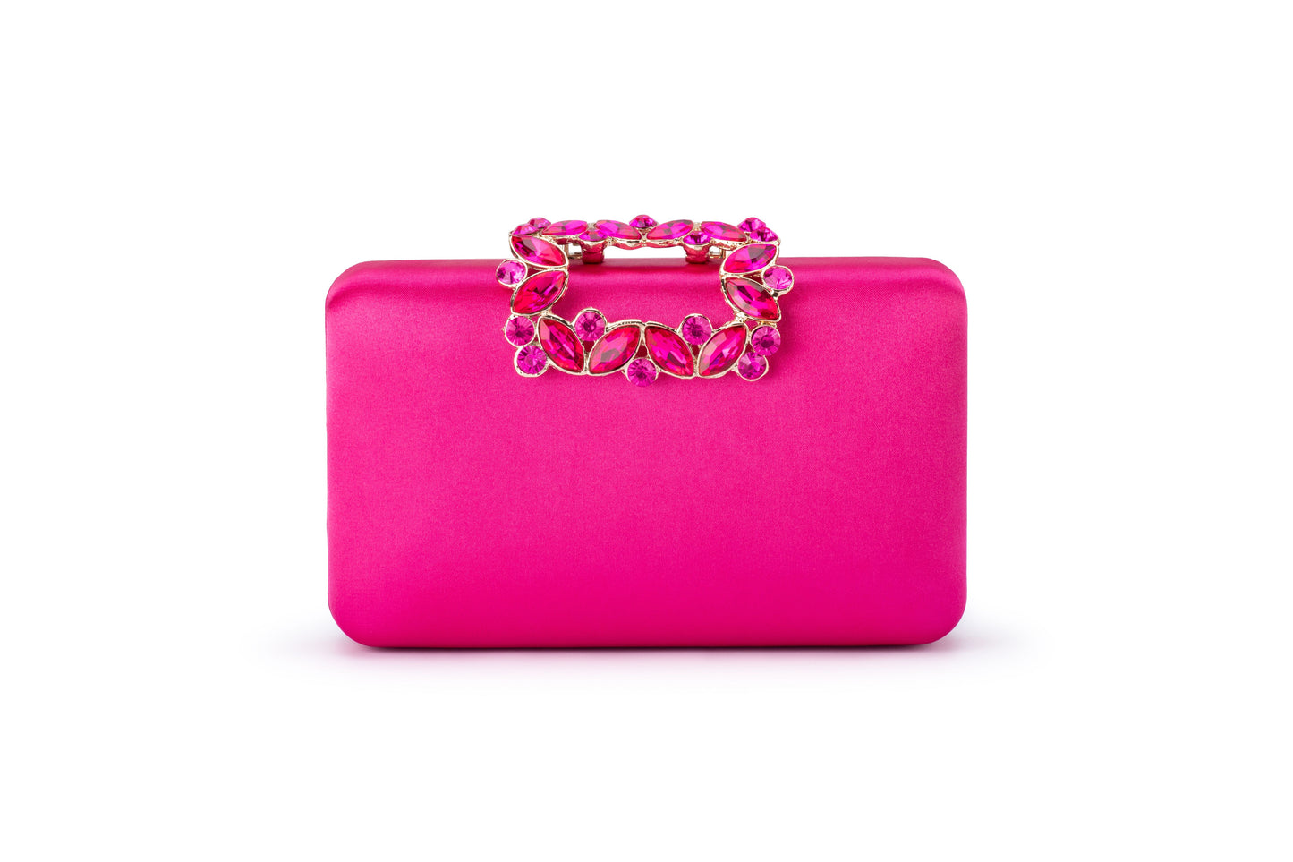 Margalit Crystal Lock Clutch (Fuchsia)