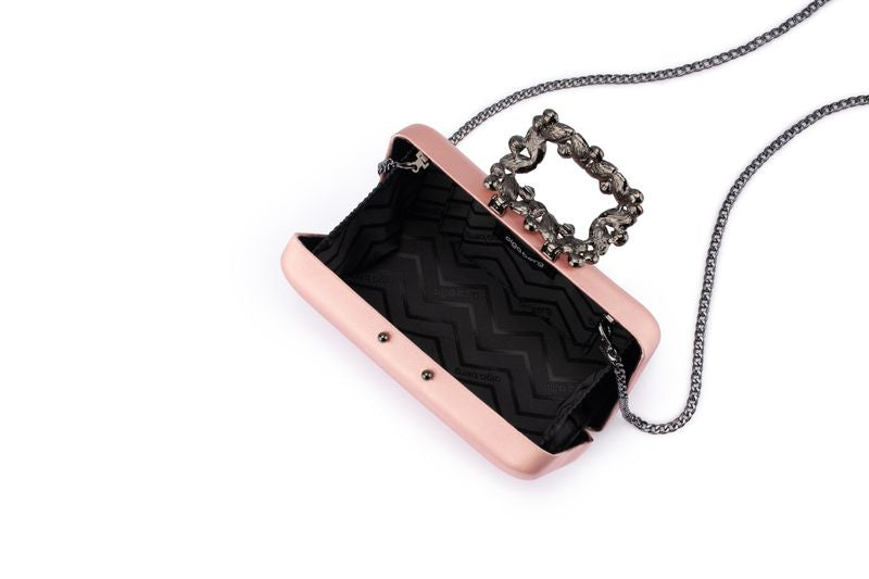 Margalit Crystal Lock Clutch (Blush)