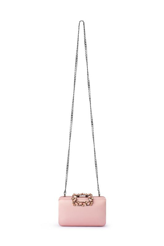 Margalit Crystal Lock Clutch (Blush)