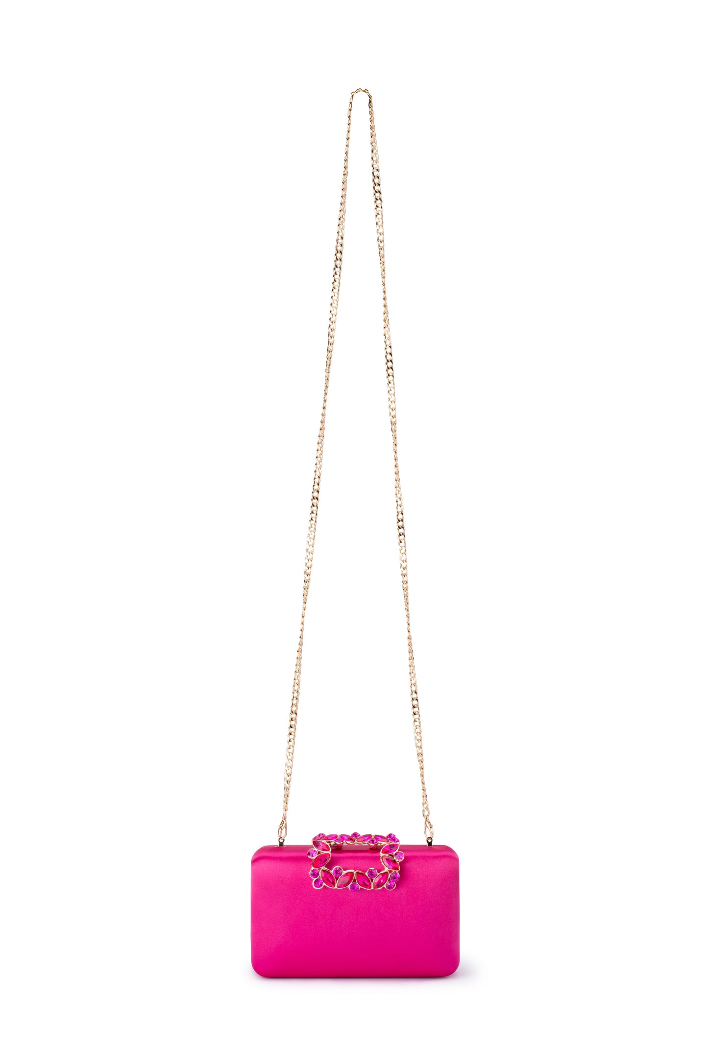 Margalit Crystal Lock Clutch (Fuchsia)