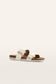 Frankie4 Maria III Podiatrist-Designed Slide White Gold Pebbled Leather | Women's Sandals | Gretel Lane