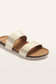 Frankie4 Maria III Podiatrist-Designed Slide White Gold Pebbled Leather | Women's Sandals | Gretel Lane
