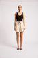 EB&IVE Maris Splice Linen Drawstring Short Tusk/Black | Women's Linen Shorts | Gretel Lane