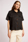 Eb & Ive Maris Linen Short Sleeve Shirt Black | Women's Clothing | Gretel Lane