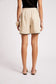 EB&IVE Maris Splice Linen Drawstring Short Tusk/Black | Women's Linen Shorts | Gretel Lane