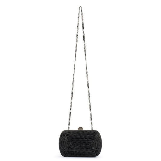 Martina Coiled Rope Clutch (Black)
