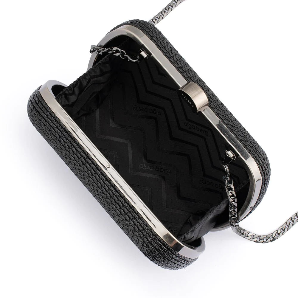 Martina Coiled Rope Clutch (Black)