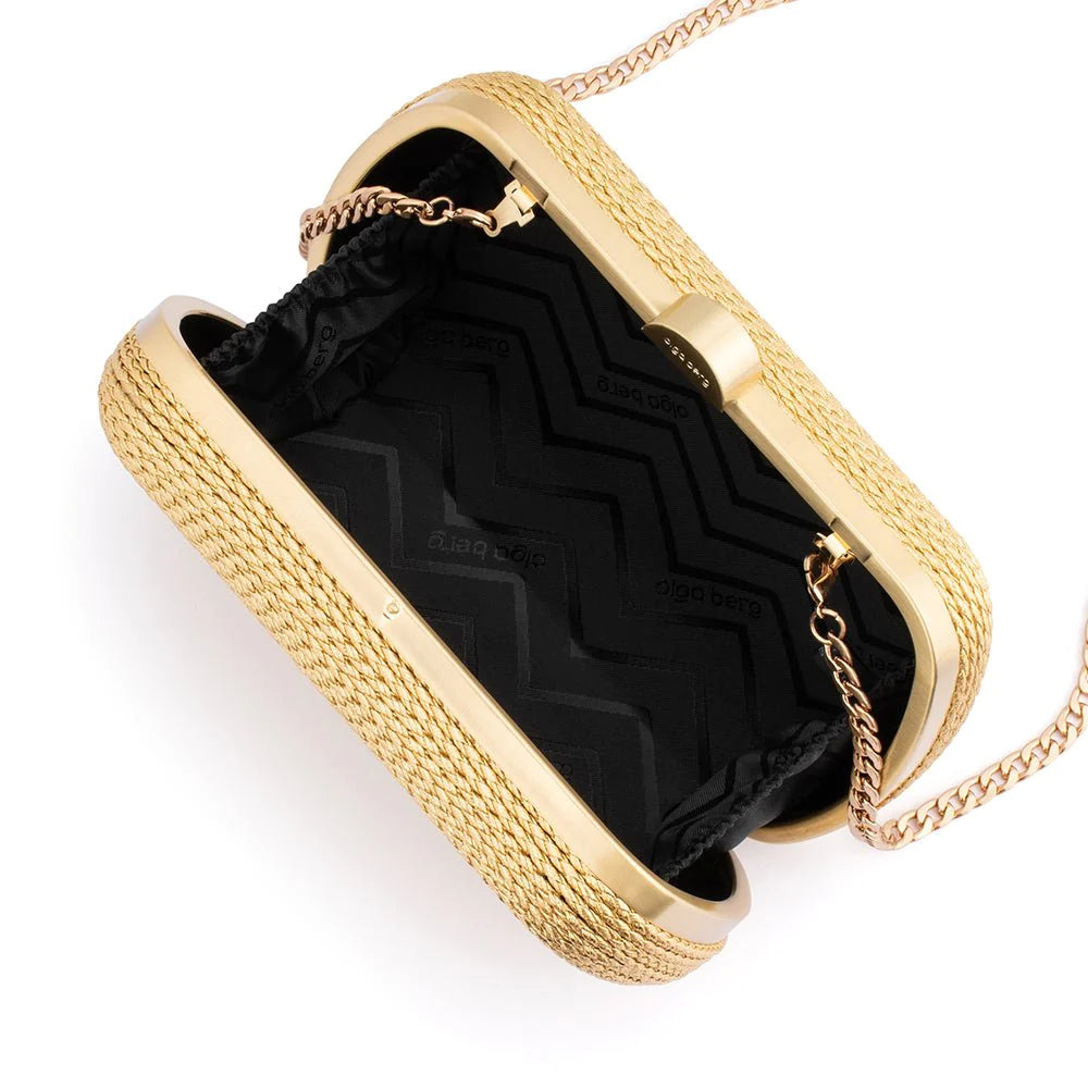 Martina Coiled Rope Clutch (Gold)
