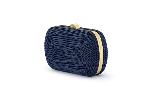 Martina Coiled Rope Clutch (Navy)