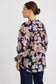 Mastery Button Though Top (Black Pressed Flower)