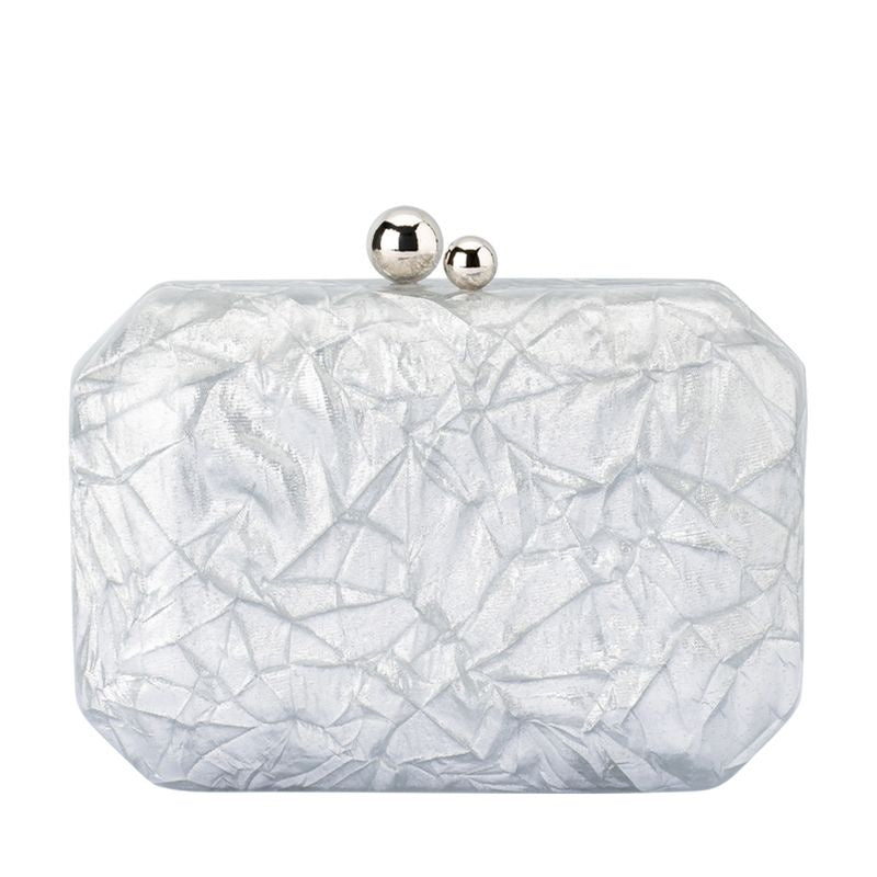 Mateo Metallic Clutch (Silver)